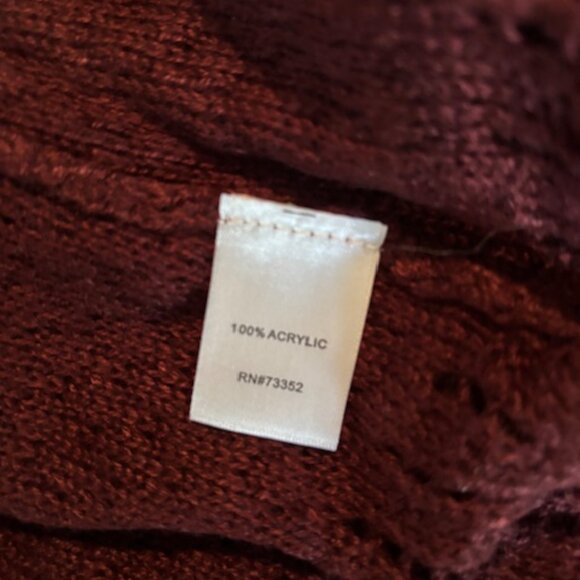 Love Ellie Burgandy Benhill Pointelle Duster Cardigan Medium Petite - Picture 9 of 10